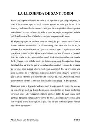 La Llegenda De Sant Jordi