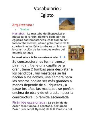 Vocabulario Egipto 2