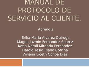 Manual De Protocolo De Servicio Al Cliente.