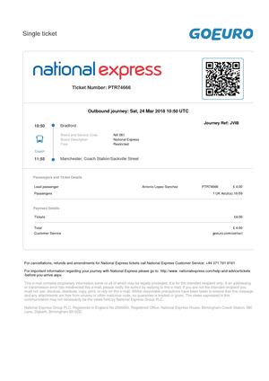 Billete Para Manchester