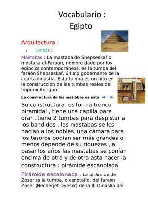 Vocabulario Egipto 2