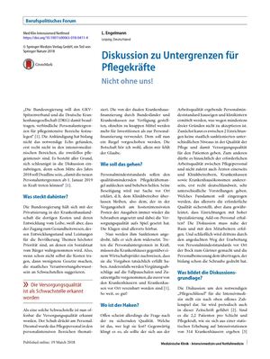 11 Diskussion Zu Untergrenzen Für Pflegekräfte
