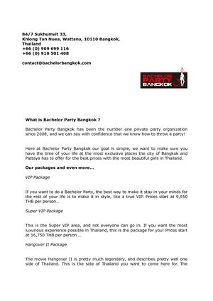 Bachelor Party Bangkok