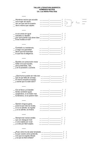Noveno Taller Literatura De La Colonia