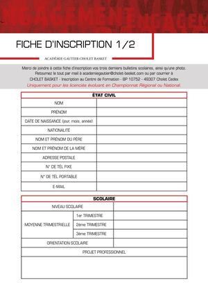 Fiche D'inscription Académie