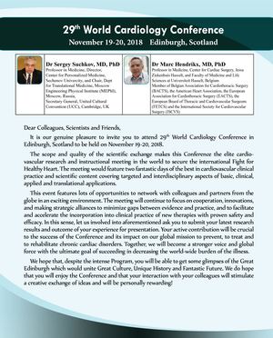 29th World Cardiology Conference Welcome Message