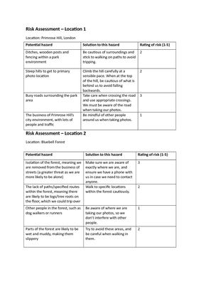 Risk Assessment