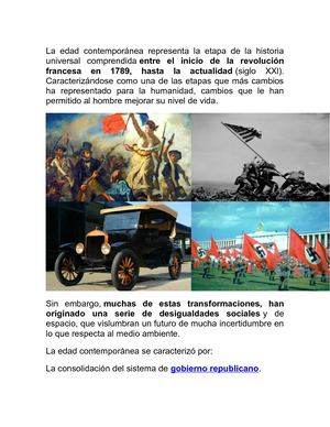 La Edad Contemporánea posmoderna