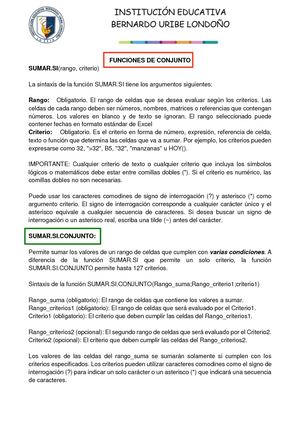 Funciones De Conjunto