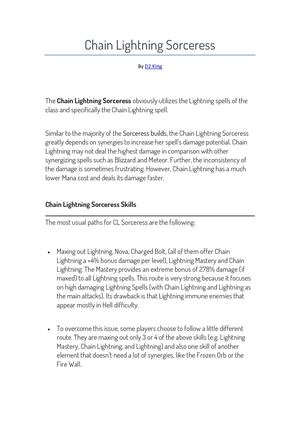 Diablo 2 Chain Lightning Sorceress