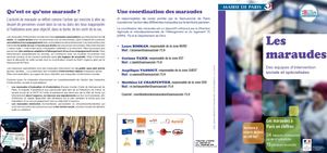 Dépliant de présentation des maraudes de la Mairie de Paris