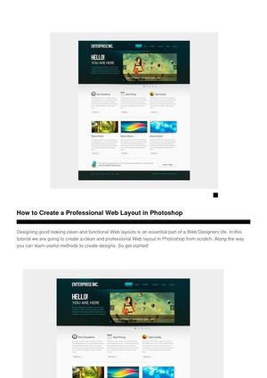 How To Create A Professional Web Layout In Photoshop