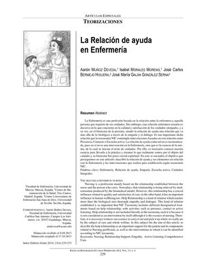 La Relacion De Ayuda En Enfermeria