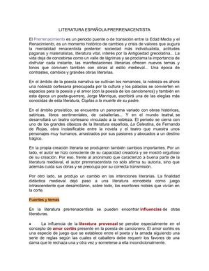 Literatura Española Prerrenacentista