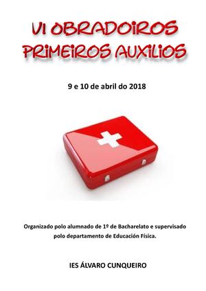 Folleto IV ObradoiroS Primeiros Auxilios 2018