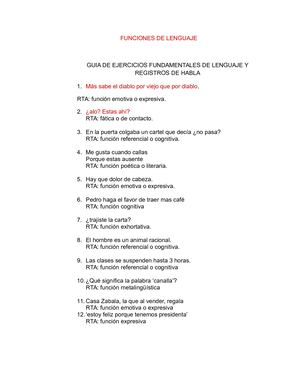 Funciones De Lenguaje