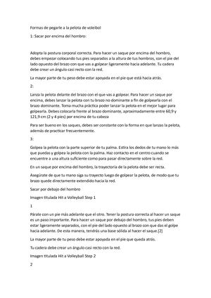 Formas De Pegarle A La Pelota De Voleibol