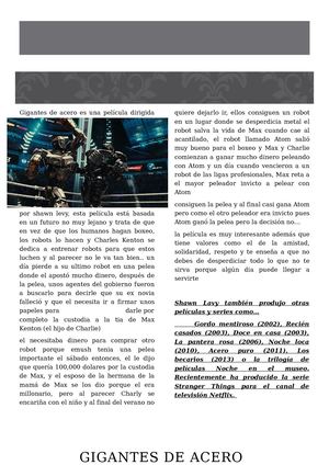 Gigantes De Acero Es Una Película Dirigida Por Shawn Levy