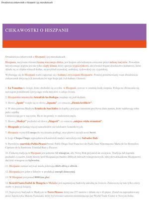 Dwadzieścia Ciekawostek O Hiszpanii I Jej Mieszkańcach