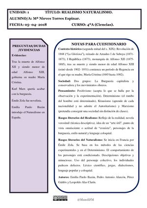 Nota Cornell Realismo Naturalismo