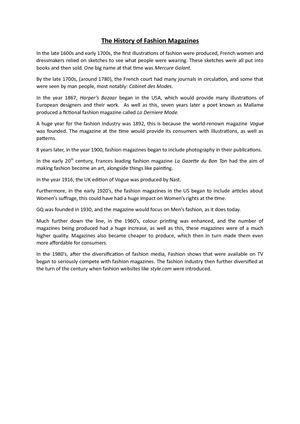 The History Of Fashion Magazines