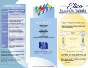 Triptico Etica Investigación Cualitativa