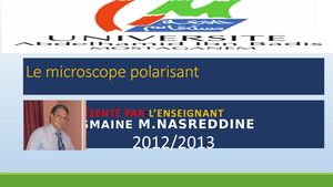 Le Microscope Polarisant