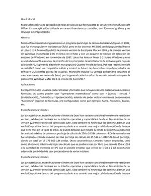 Que Es Excel