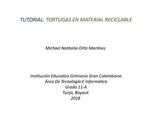 Tutorial Tortugas En Material Reciclable