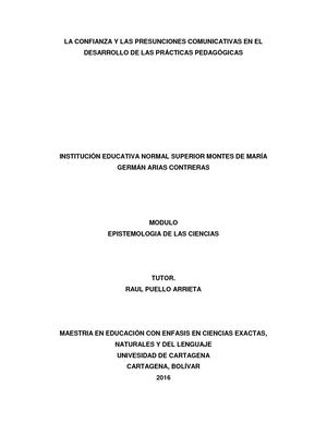 Las Presunciones Comunicativas En Las Prácticas Pedagógicas