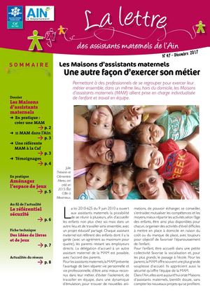 Lettre des assistants maternels de l'Ain n°47 décembre 2017 Les Maisons D'assistant Maternels