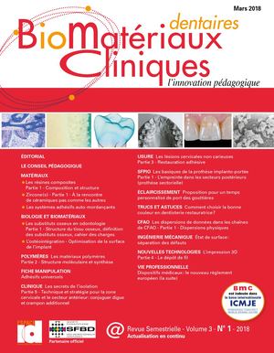 Preview Biomatériaux Matériaux Cliniques - Vol 3 n°1