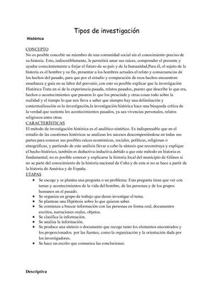 Tipos De Investigación