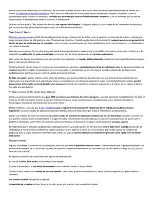 El Aborto Se Puede Definir Como La Culminación De Un Embarazo Antes De Que El Feto Pueda Vivir De Forma Independiente Fuera Del Vientre De La Madre