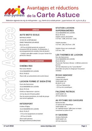 Partenaires de la Carte Astuce