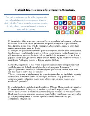 Material Didáctico Para Niños De Kínder