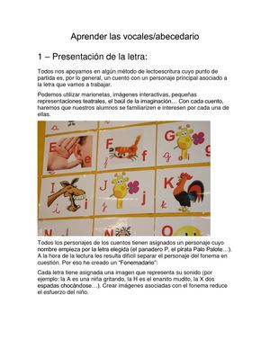 Aprender Las Vocales