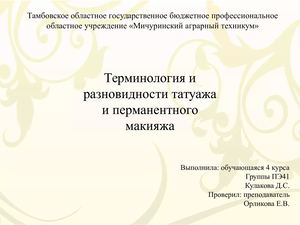 Терминология и разновидности татуажа и перманентного макияжа