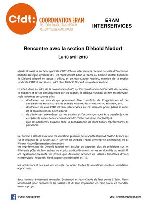 Eram IS - Visite Diebold Nixdorf du 17 avril 2018