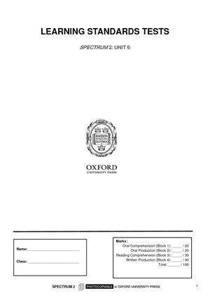 Standards Test Spectrum2 U6