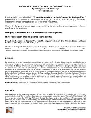 Bosquejo Histórico De La Cefalometría Radiográfica