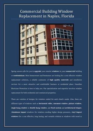 Commercial Building Windows Replacement In Naples Florida