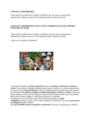 Animales Vertebrados