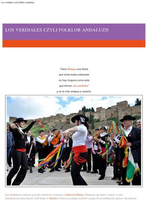 Los Verdiales Czyli Folklor Andaluzji