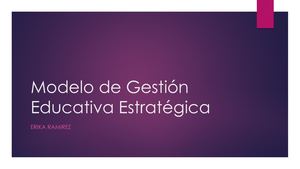 Modelo De Gestión Educativa Estratégica