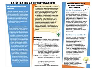 Triptico Metodos Avanzados De Investigacion