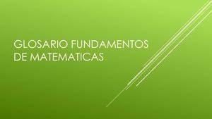 Glosario Fundamentos De Matematicas