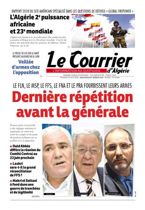 Le Courrier D'Algérie Du Dimanche 22 Avril 2018