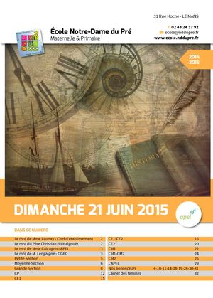 Journal de l'école NDDP 2014-2015