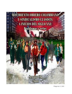Libro – MOVIMIENTO OBRERO COLOMBIANO Y SINDICALISMO CLASISTA A INICIOS DEL SIGLO XXI: Problemas y retos [2018]